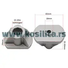 Nosač noža kosilice Castelgarden - 22,2x18x30x36x65 mm - 650