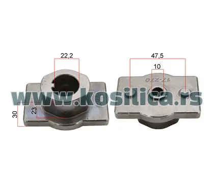 Nosač noža kosilice Husqvarna JET 55S R52 - 22,2x10x23x30x47,5 mm - 870
