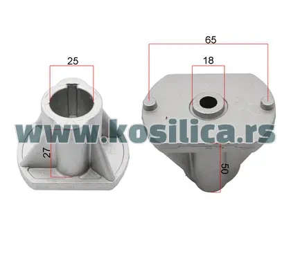 Nosač noža kosilice Castelgarden - 25x18x27x50x65 mm - 680