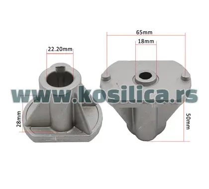 Nosač noža kosilice Castelgarden - 22,2x18x27x50x65 mm - 620