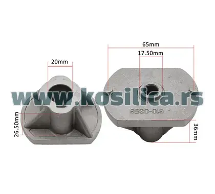Nosač noža kosilice Castelgarden - 20x18x27x39x65 mm - 450