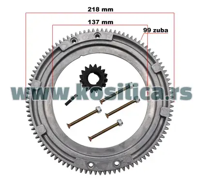 Set zupčanika anlasera i zmajca Briggs & Stratton 399676 - 3410