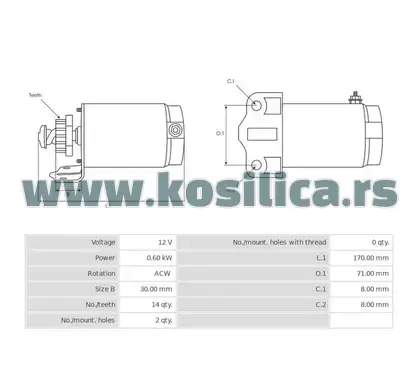 Anlaser Briggs & Stratton 695479 14 zuba - 11390